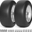 TEPU 11x4.00-5 Lawn Mower Tires Flat Free, Zero Turn Mower Front Tires, 11x4-5 Solid Tire With 3/4", 5/8" and 1/2" Bearings, 3.4"-5.8" Center Hub, 2Pack Gray, 350Lbs, For Residential and Commercial