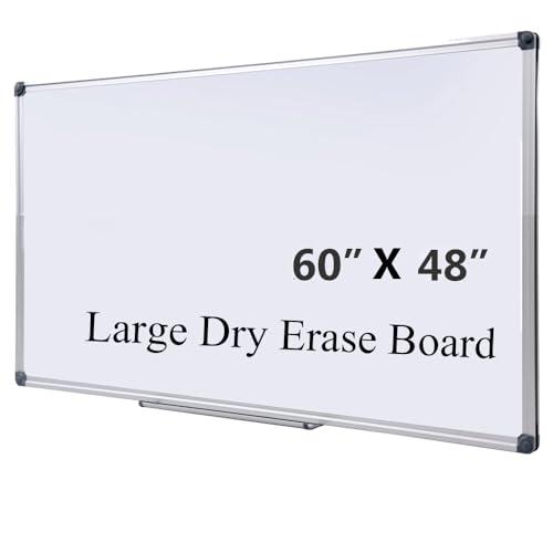 DexBoard 60 x 48 Inch Magnetic Whiteboard (5 x 4 Ft) - Modern Aesthetic Dry Erase Board for Home Office Decor, Creative Studio & Video Background - Anti-Ghosting Surface with Pen Tray