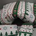 Dinjoy Christmas Quilt Set King Size, Green White Snowflake Christmas Tree Holiday Quilt Bedding Set Xmas New Year Bedspread Soft Microfiber 3 Pieces Coverlet for Kid Adult 104"x90" New Year Gift