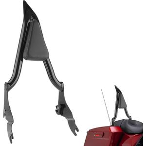 28" Sissy Bar, Detachable Passenger Backrest, Height Adjustable Rear Pad Fit for Harley Davidson Street Glide Road Glide Electra Glide Road King Touring 2009-2024 Black