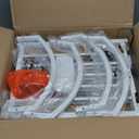 Snughome Dog Gate Indoor, 19.69" H Freestanding Dog Door Gates with Support Feet, Expands Up to 48 Wide Foldable Pet Gates for Doorways Hallways, 4 Panel Folding Pet Door Pet Fence for Puppy, White