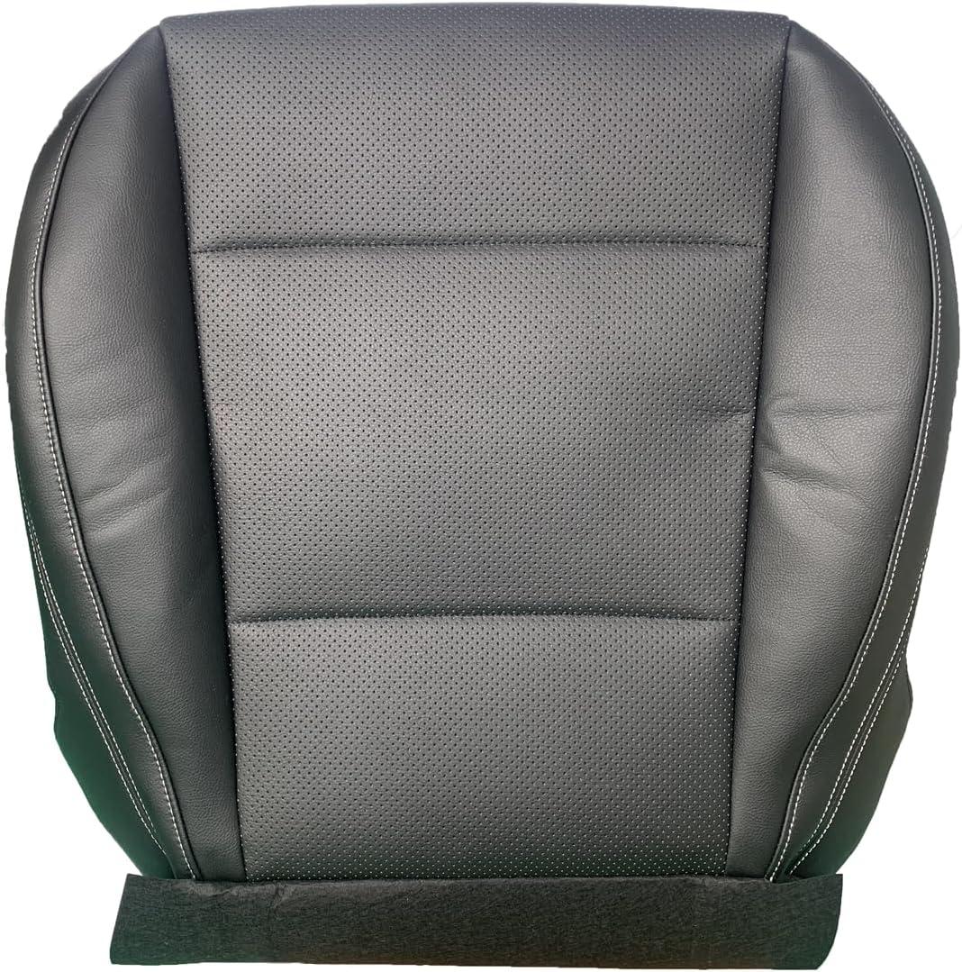 Perforated Leather Seat Cover Tan | Compatible with 2015-2017 Subaru Outback & 2015-2019 Legacy  Fits Heated & A/C Seats (Black, Driver Bottom)
