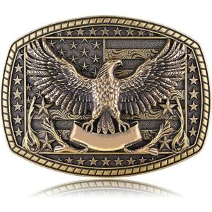 Belt Buckle Men- American Flag Western Cowboy Eagle Belt Buckle Halloween Belt Costume Accessories for Women Men
