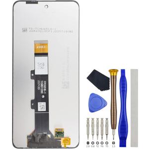 Full LCD Digitizer Touch Screen Assembly Replacement for Motorola Moto E32 E32s Black with Toolkit