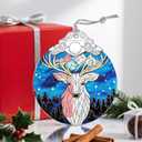 2 x Christmas Ornaments: Stained Glass Ornament, Christmas Tree Ornament, Hanging Ornaments for Home Decor & Xmas Tree Decorations Exquisite Holiday Decor, Gifts & Holiday Present - Deer
