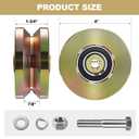 4" Heavy Duty Sliding Gate Rollers Wheels 2 Sets V Groove Slide Wheel Solid 4" Dia 1-3/4" Width Double Bearing 3000 Lbs Capacity with Screws