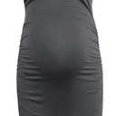 Smallshow Women's Short Sleeve Maternity Dress Ruched Pregnancy Clothes (Gray)