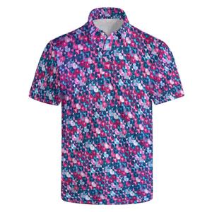 DOPINDU Crazy Golf Shirts for Men Funny Polo Shirt Print Shirts Short Sleeve Quick Dry Performance Collared Shirt Golf Gift (Pink, XXL)