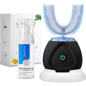FULYA Ultrasonic Toothbrush with Teeth Whitening Mousse, Automatic Tooth Brush for Adult, 360 Sonic Toothbrushes Waterproof, Rechargeable Electric Ultrasonic Tooth whitening Brush