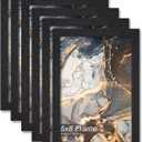 Fxojyvo Engineered Wood 5x8 Picture Frame Set of 6, Black Frame for 5 x 8 Inch Picture Poster Photo, Light Weight 5 by 8 Frame with Wood-grain for Wall - 6 Pack/Black/5"x8"