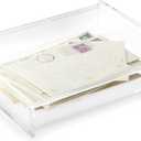 Huang Acrylic Clear Acrylic Catch All Box with Hinge Lid | 7.25"x9" Large Multipurpose Storage Box for Keepsakes, Jewelry, Trinkets