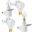 4 Sets Plug in Night Light 120V Night Lights Plug into Wall Includes 7W E12 Bulb and Metal Clips Nightlight Plugin, White