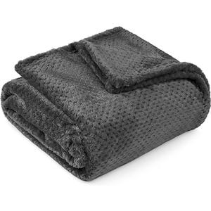PAVILIA Dark Gray Throw Blanket for Couch, Twin Bed, Soft Fleece Throws for Sofa Chair, Fuzzy Waffle Textured Blanket, Cozy Warm Lightweight All Season Blanket Throw, 60x80 inches