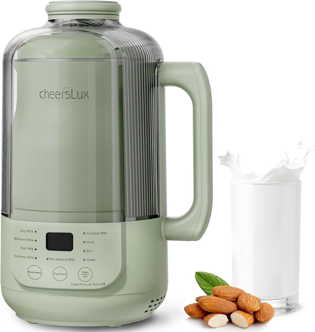 9 in 1 Nut Milk Maker Machine, 40oz Nut Milk Maker for Soy, Almond, Oat, Plant Based Milks and Non-Dairy Milk, Automatic Soy Milk Maker with Low Noise/12-hour Delay Start/Auto Clean/Keep Warm