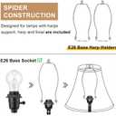 Bell Lamp Shades Set of 2, 6"Top x 13"Bottom x 10"High, Beige Shade Replacement for Table Lamps, Floor Lamps, Fabric Natural Linen Hand Crafted(Spider Fitter), Harp Holders Included, Assembly Required