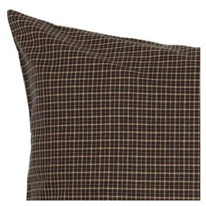 VHC Brands Kettle Grove Fabric Pillow 16x16 Country Primitive Bedding Accessory, Country Black