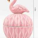 Kenning Ceramic Jewelry Box, Vintage Decorative Trinket Box with Lids Jewelry Gift Organizer for Earrings Rings(Flamingo)