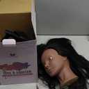 18" Mannequin Head Human Hair with Stand - 100% Real Hair Mannequin Head for Makeup Practice, Cosmetology Manikin Doll Head for Hair Styling, Hairdressing Training Head for Braiding with Tripod,Black