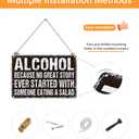 3 x YVHOGTA Funny Bar Metal Sign Alcohol No Great Story Started with Salad Vintage Beer Sign for Home Bar Basement Garage Man Cave Decor 12x8 Inch