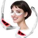 Under-Eye Red Light Therapy Device, Microcurrent Eye Massager Red Light Therapy Glasses Red Light Eye Mask for Relieve Eye Fatigue, Dark Circles, Puffiness, Wrinkles Fine Lines