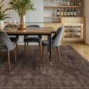 Farmhouse 8x10 Dark Taupe Brown Area Rugs for Living Room, Modern Boho Vintage Rug for Bedroom, Dining Room with Distressed Geometric Design, Washable Stain Resistant Low Pile Non-Slip Ultra Soft