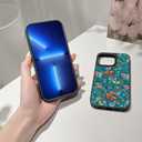 Floral Butterfly Phone Case for iPhone 12/12 Pro - Slim Shockproof Hard Shell, 5ft Drop Protection, Cute Aesthetic Wild Flower Pattern, Tough Protective Case for Women and Girl