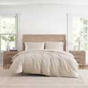 Tommy Hilfiger - King Comforter Set, Soft Textured Cotton Matelass Bedding, Medium Weight for Year Round Comfort, 3 Piece Bed Set with Matching Pillowcases (Monogram Beige)