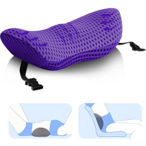 Lumbar Support Pillow,a backrest Pillow Used to Relieve Lower Back Pain,ergonomically Designed with Straps That can be Easily Secured to Office Chairs,Cars,beds,and Other Items.Purple
