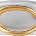 Dreubea Minimalist Gold-Tone Art Deco Clutch Bag  Elegant Metallic Accent Evening Handbag Purse for Women (Silver)