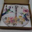 Wall Clocks Battery Operated, Hummingbirds and Pink Flowers Silent Non Ticking Decorative Indoor Outdoor Wall Clocks for Living Room Kitchen Bedroom Bathroom 12"