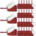 Sweetude 48 Sets Leather Luggage Tag Bulk and So The Adventure Begins Luggage Tags with Name Card for Wedding Bridal Shower Bachelorette Honeymoon Travel Graduation Gifts(Burgundy)