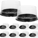 DOITOOL Plastic Cake Containers with Lids, 10PCS Clear Disposable Cake Containers with Clear Cover for Optimal Product Visibility for 6 Inch Cake