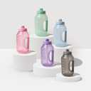 Ello Hydra 64oz Half Gallon Water Jug with Handle and Motivational Time Markers for All Day Hydration, Plastic Reusable Water Bottle with Straw and Locking, Leak Proof Lid, BPA Free