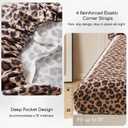 MR&HM Satin Bed Sheets with Elastic Corner Straps, King Size Sheets Set, 4 Pcs Silky Bedding Set with 15 Inches Deep Pocket for Mattress (King, Brown Leopard)