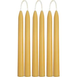 Viyffo 8 Inch Pure Beeswax Taper Candles, 6 Pack Handcrafted Dripless & Smokeless Long Burning Unscented Candles, 8 Hour Burn for Dinner, Wedding, Home, Prayer Decor (color of honey)