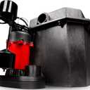 Red Lion RL-SPS33 1/3 HP, 115-Volt, 3200 GPH Under-Sink Sump Pump System with 6 Gallon Basin, Red/Black, 14942736