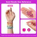 Redtwo 3mm 45000pcs Glass Seed Beads Kit, 7 Boxes 144 Colors Small Beads for Bracelets, Friendship Bracelet Kit with Charms and Letters (colored)