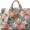 canvaslife Gray roses Patten Waterproof Laptop Shoulder Messenger Bag Case Sleeve for 12 Inch 13 Inch Laptop and Macbook Air Pro 11/12/13
