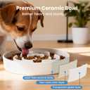 Ceramic Slow Feeder Dog Bowls,2.0 Cups Slow Feeder for Medium Breed,Puzzle Dog Food Bowl to Slow Down Eating, Anti-Gulping, Stop Bloat,Preventing Choking,8in,White