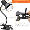 WimiSom Desk Lamp Eye-Caring Table Lamps, 360Rotation Gooseneck Clip on Lamp, Portable Reading Book Light, Clamp Light Eye-Caring Study Desk Lamps for Bedroom and Office Home Lighting