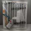 Babelio Baby Gate with Adjustable Cat Door,29-43" Auto Close Durable Pet door for Stairs,Doorways and House,Pressure Mounted,Easy Install,Effortless Walk Thru,White