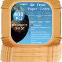 400Pcs 8 Inch Air Fryer Paper Liners Disposable,Square Non-Stick & Oil-Proof Parchment Paper Liners for 5-8 QT Air Fryer,Unbleached Airfryer Liners for Baking,Roasting,and Microwave