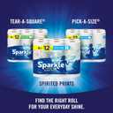 Sparkle Pick-A-Size Paper Towels, Spirited Print Design, 6 Double Rolls (660 Sheets Total) - Strong 2-Ply Towels for Kitchen Cleanup and Everyday Messes