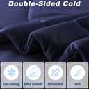 Cooling Comforter Twin Size, Double-Sided Cold Tech Fabric Quilted Bed Comforters Cooling Blanket for Hot Sleepers, Breathable Lightweight Summer Bedding, All-Season Ice Blanket, Navy Blue, Twin(68"x90")