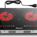 2 Burner Electric Cooktop - 24 Inch Electric Stovetop Built-in and Countertop, Portable Double Burner Ceramic Cook Top with Child Lock, Timer, Sensor Touch Control, 110V - 120V Plug in