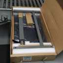 Vaunn Medical Pneumatic Adjustable Overbed Bedside Table with Wheels (Hospital and Home Use) (Black)