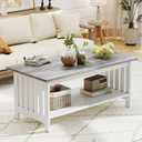 YOSHOOT 39.4" Farmhouse Coffee Table, Small Coffee Tables for Living Room