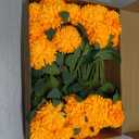 36 Pcs Artificial Flowers Chrysanthemum Ball Flower Orange Fake Silk with Stems Ball Bouquet Fake Mums Floral for Mexican Day Home Decor Table Centerpiece Parties