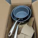 GreenPan Swift Healthy Ceramic Nonstick, 1QT and 2QT Saucepan Set, Stainless Steel Handle, PFAS-Free, Dishwasher Safe, Oven Safe, Black