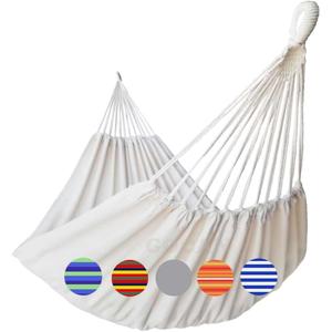 Brazilian Double Hammock 2 Person 330X150cm Load 500Pound Cotton Hammock for Patio Porch Garden Backyard Lounging Outdoor and Indoor (Beige) (XX-Large)